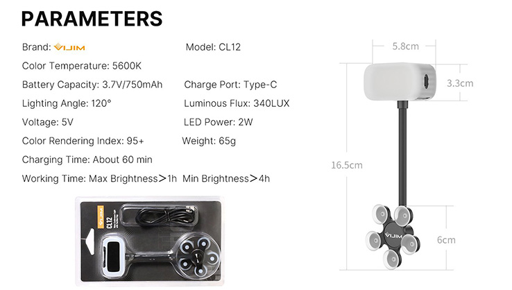 1018837_E.jpg - Ulanzi Video Light with Suction Cup - Thumbnail 5