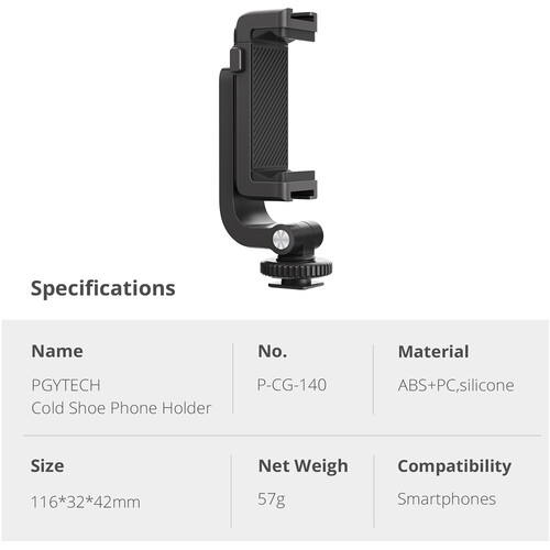 1022247_B.jpg - PGYTECH Smartphone Cold Shoe Tripod Mount - Image 2