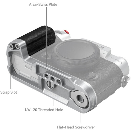 1023237_B.jpg - SmallRig Silicone L-Shape Grip for FUJIFILM X-T50 (Silver) 4713 - Thumbnail 2