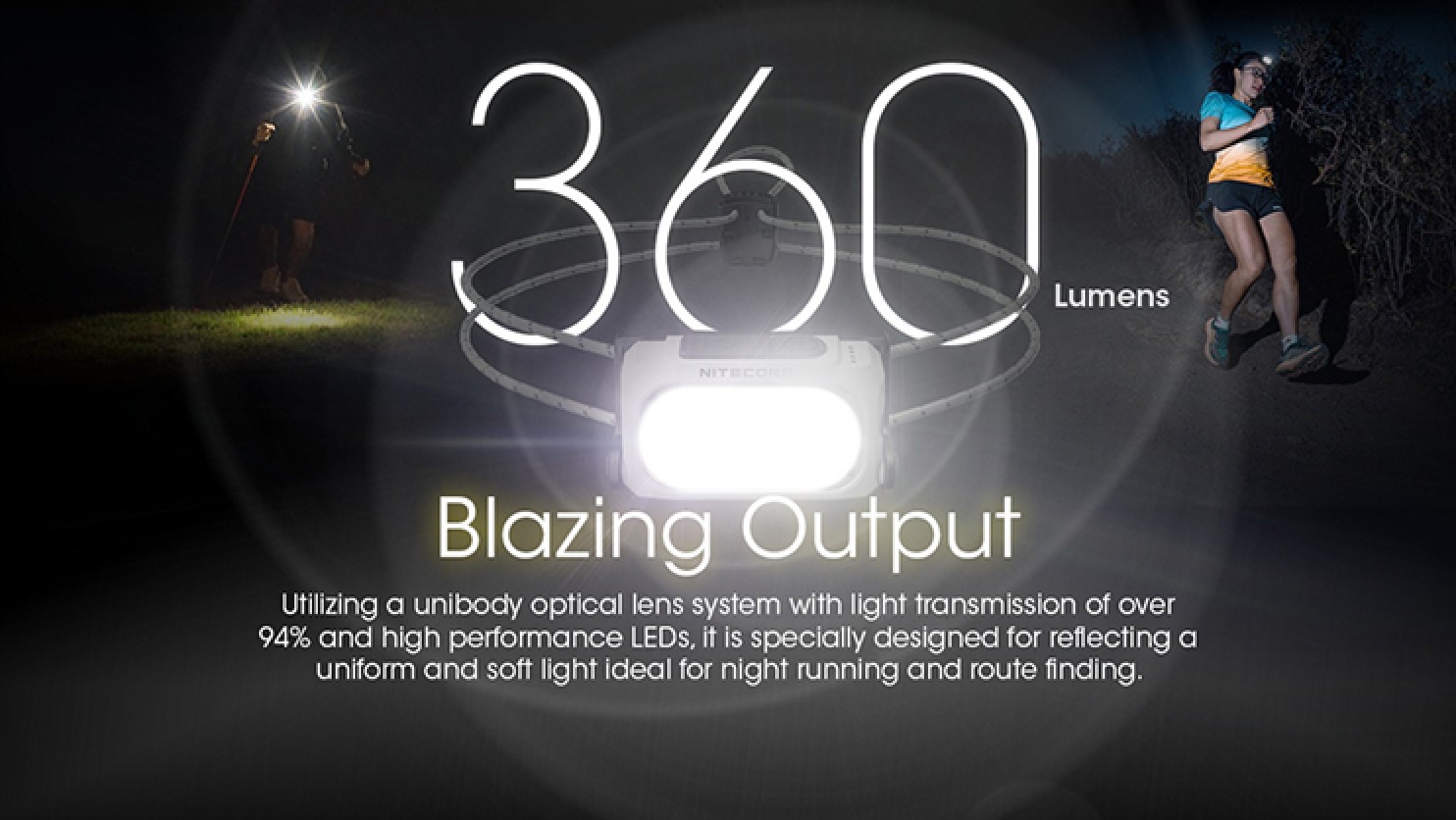 Nitecore NU21 Midnight Shadow, oplaadbare hoofdlamp, 360 lumen