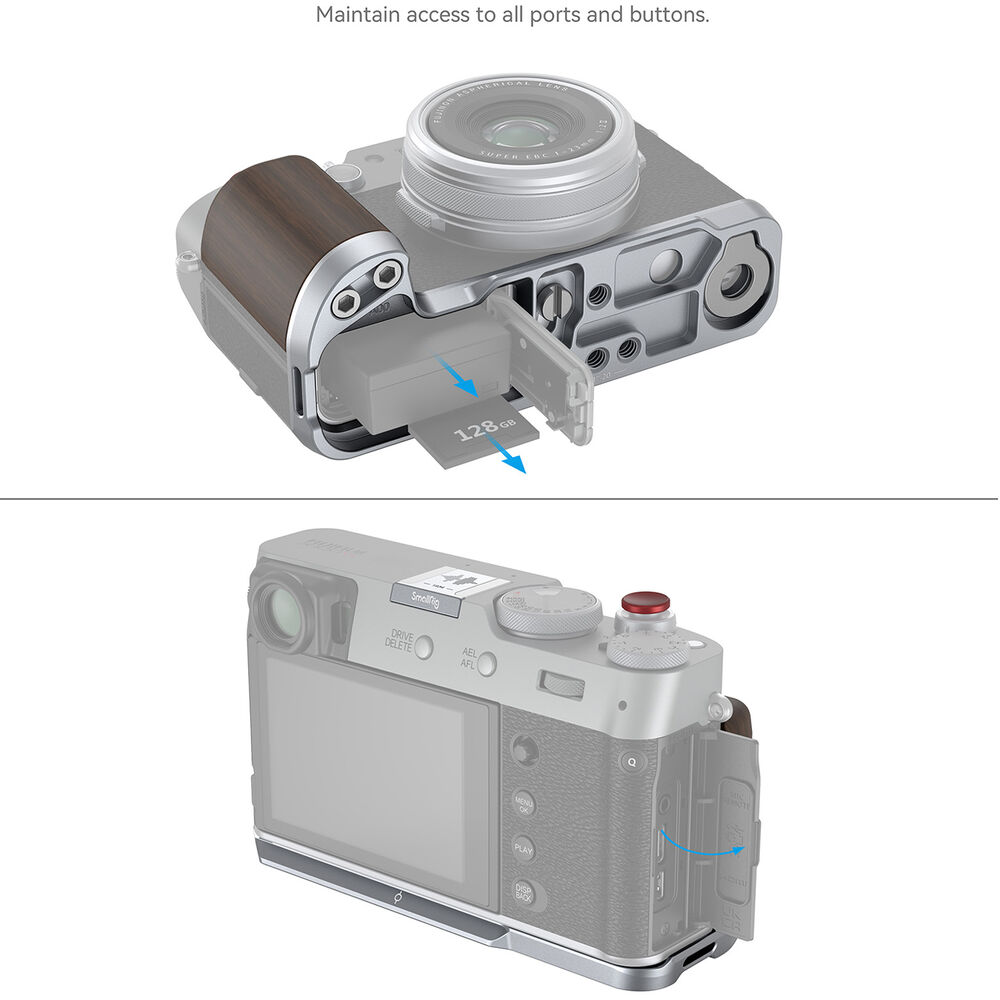 1024067_C.jpg - SmallRig Wooden L-Shaped Grip for FUJIFILM X100VI / X100V (Silver) 4804 - Thumbnail 3