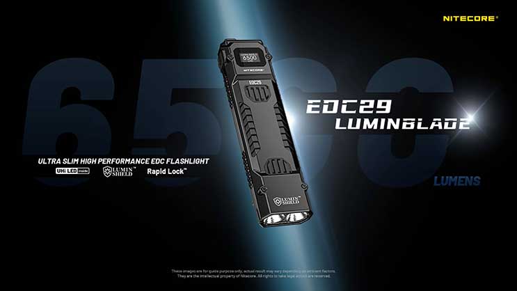 Nitecore EDC29 6500 Lumen USB-C Rechargeable Flat EDC Flashlight