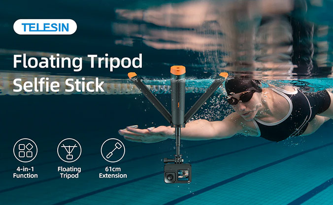 Best image for Telesin Floating Tripod Selfie Stick