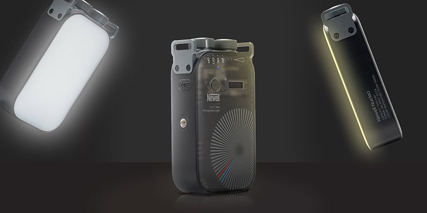 Newell Nucleo RGB LED Light including diffuser and shoulder strap