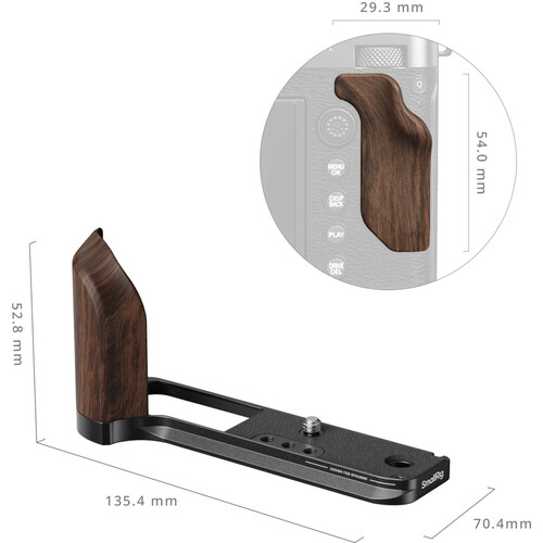 1024947_A.jpg - SmallRig L-Shape Mount Plate with Wooden Handle FUJIFILM GFX100RF (Black) 5266 - Image 1