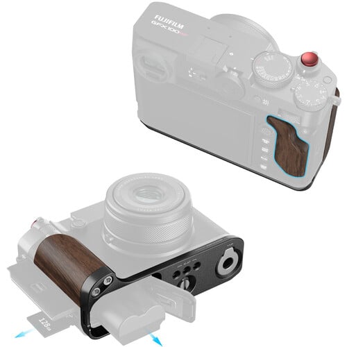 1024947_B.jpg - SmallRig L-Shape Mount Plate with Wooden Handle FUJIFILM GFX100RF (Black) 5266 - Image 2