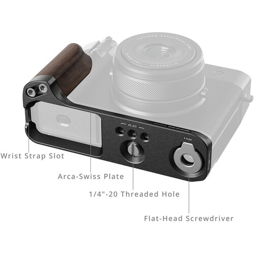 1024947_C.jpg - SmallRig L-Shape Mount Plate with Wooden Handle FUJIFILM GFX100RF (Black) 5266 - Image 3