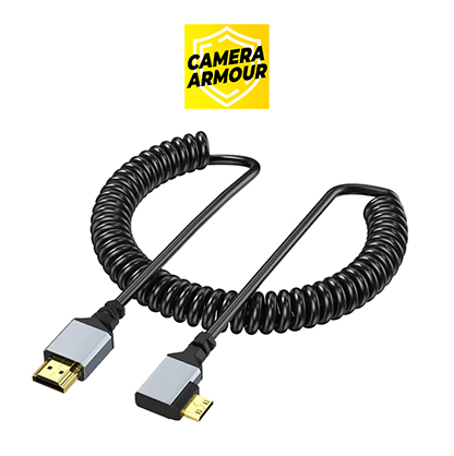 Camera Armour Coiled Right Mini-HDMI to HDMI Cable - Best Available Image