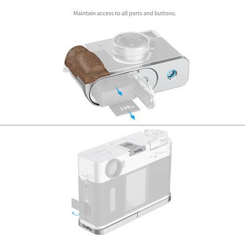 1025207_A.jpg - SmallRig L-Shaped Mount Plate with Wooden Handle for FUJIFILM X half Silver 5223 - Thumbnail 1