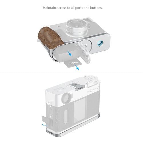 1025207_A.jpg - SmallRig L-Shaped Mount Plate with Wooden Handle for FUJIFILM X half Silver 5223 - Image 1