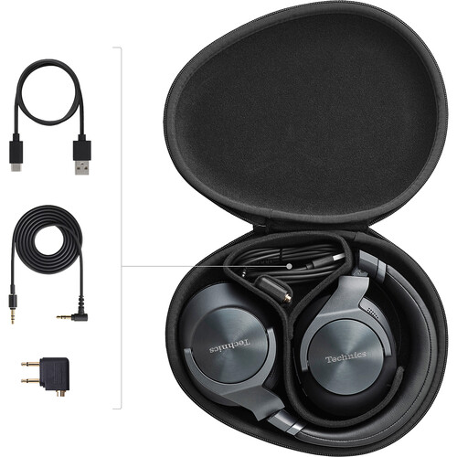 1025647_A.jpg - Technics EAH-A800 Noise-Canceling Wireless Over-Ear Headphones (Black) - Image 1
