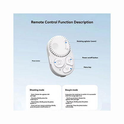Telesin P5-RMT-05 Selfie Remote, Bluetooth Control with 10m Range and Zoom Butto - Best Available Image