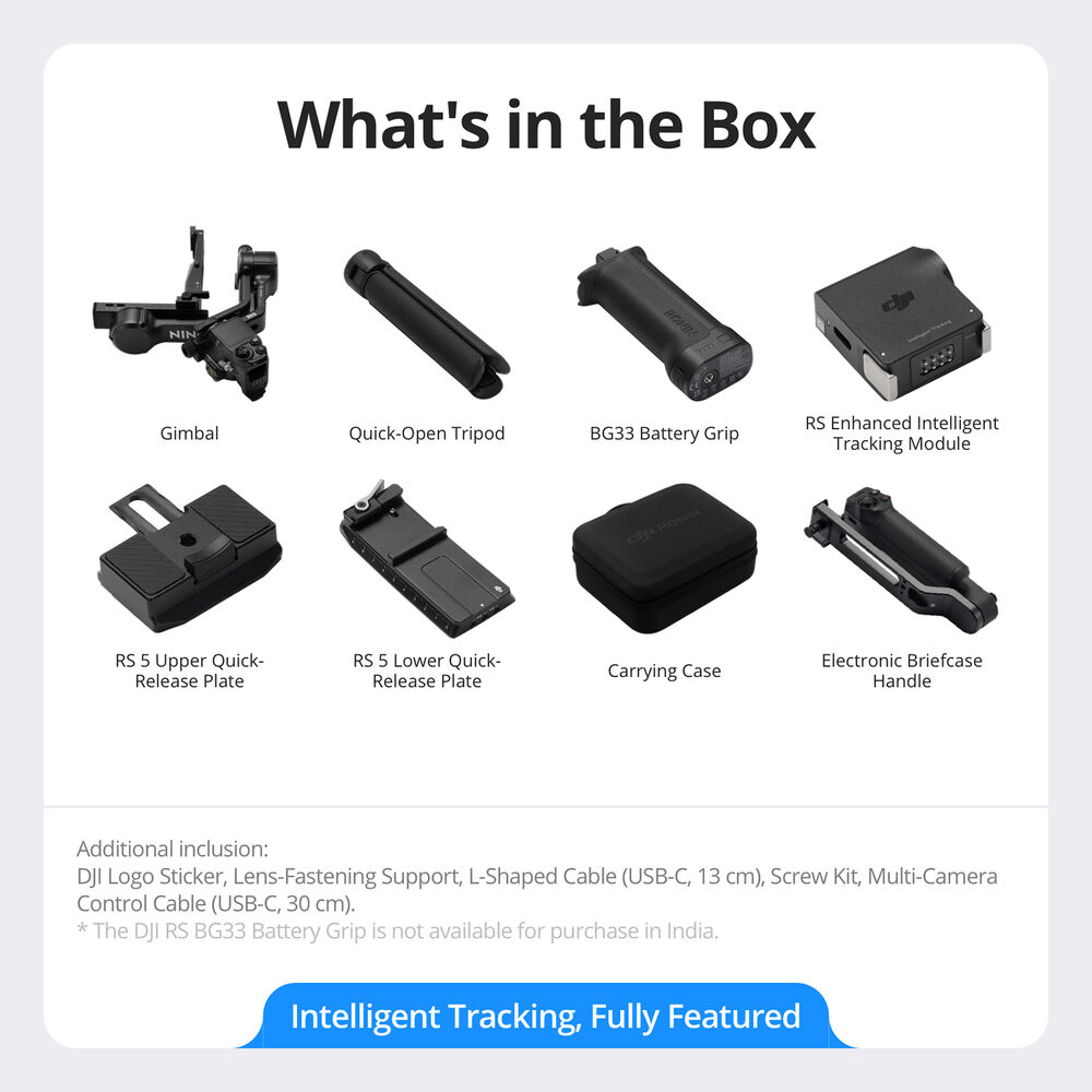 1026037_F.jpg - DJI RS 5 Gimbal Combo Kit with AI Tracking Module and Briefcase Handle - Thumbnail 6