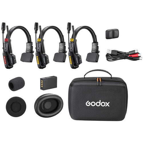 Godox SkyTalk Air 3S 3-Ps Full-Duplex Wireless Intercom Headset System 2.4GHz - Best Available Image
