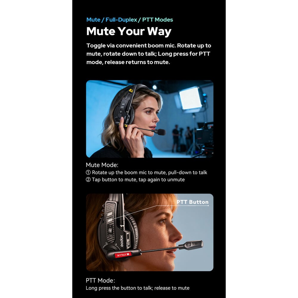 1026107_A.jpg - Godox SkyTalk Air 3S 3-Ps Full-Duplex Wireless Intercom Headset System 2.4GHz - Image 1