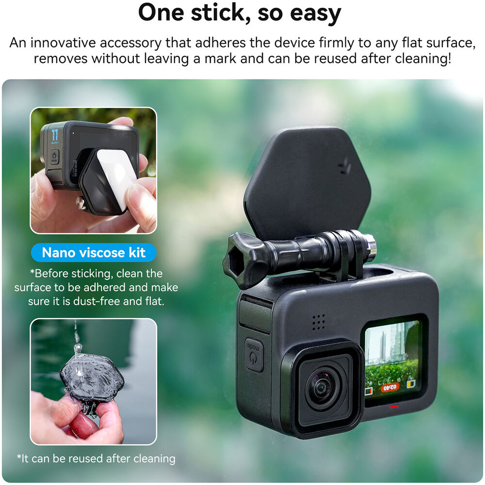1026127_B.jpg - Telesin Magnetic Action Camera Neck Mount with Nano Sticker Kit - Image 2