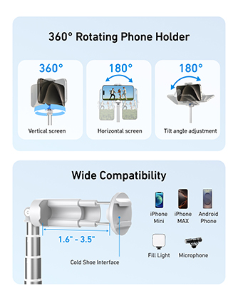1026727_B.jpg - Telesin 170cm Smartphone Selfie Stick and Tripod with Wireless Preview Monitor - Image 2