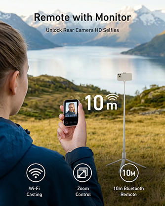 1026727_E.jpg - Telesin 170cm Smartphone Selfie Stick and Tripod with Wireless Preview Monitor - Image 5
