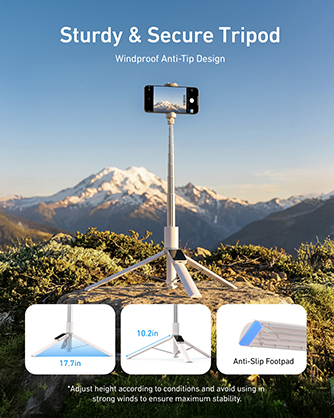 1026727_F.jpg - Telesin 170cm Smartphone Selfie Stick and Tripod with Wireless Preview Monitor - Image 6