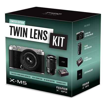 Best image for Fujifilm X-M5 with 15-45mm and 50-230mm Twin Lens Kit Silver Limited Edititon