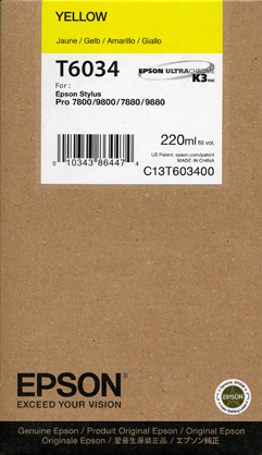 Epson 7800/9800 K3 Ultra-Chrome Pigment Ink Yellow (220ml)