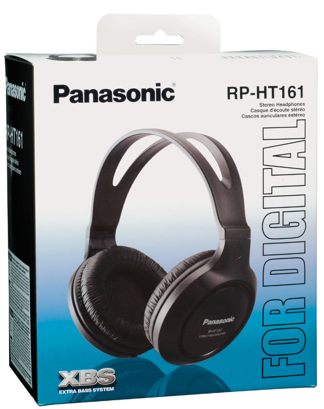 1008258_A.jpg - Panasonic RP-HT161 Wired Over-Ear Headphones - Black - Image 1