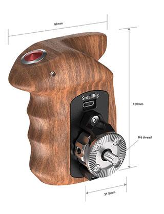 1016178_A.jpg - SmallRig R Side Wooden Hand Grip with Record Start/Stop Remote Trigger HSR2511 - Thumbnail 1