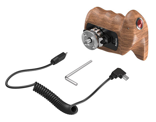 1016178_B.jpg - SmallRig R Side Wooden Hand Grip with Record Start/Stop Remote Trigger HSR2511
