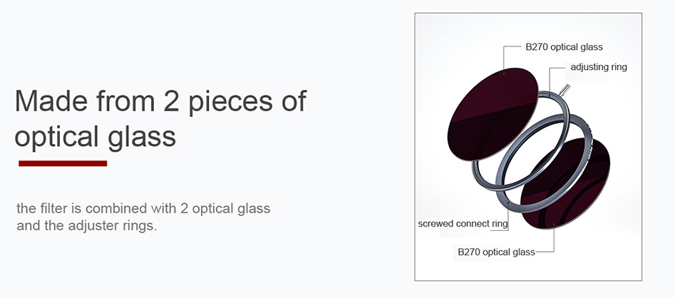 1018598_A.jpg - Kase Variable ND 1.5-5 stops Filters 67mm No X-Shape Version - Image 1