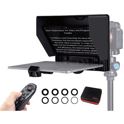 FeelWorld TP10 Portable Folding Teleprompter for Smartphone/Tablet/DSLR