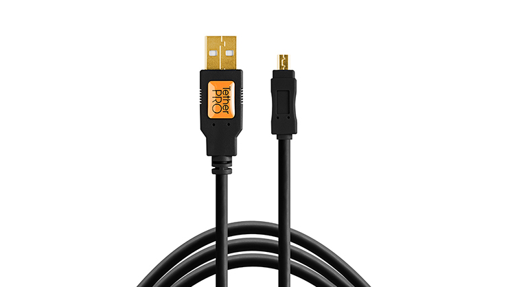 TetherPro USB 2.0 to Mini-B 8-Pin 30cm Black CU8001-BLK
