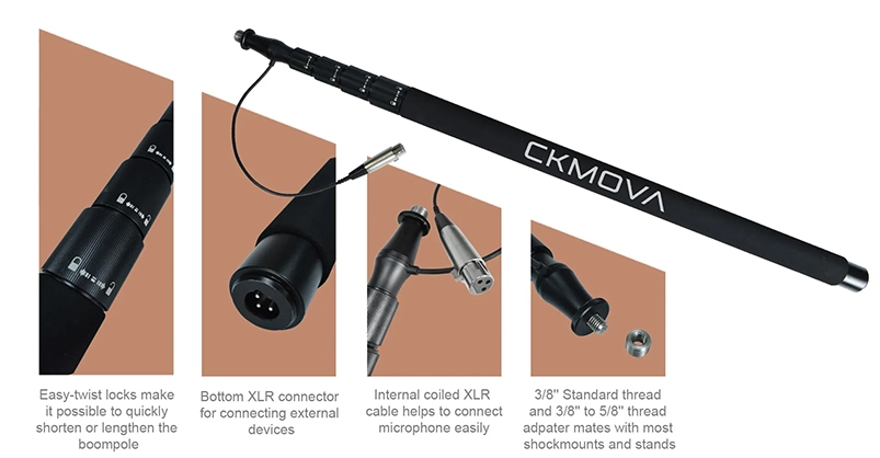 1019868_B.jpg - CKMOVA Boompole with Internal XLR Cable - Thumbnail 2