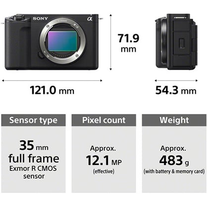 1021038_E.jpg - Sony ZV-E1 Mirrorless Camera (Black) + Bonus Travel Tripod
