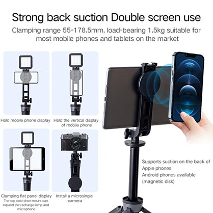 1022628_A.jpg - XILETU XSG-5S 1.62m Bluetooth Selfie Tripod