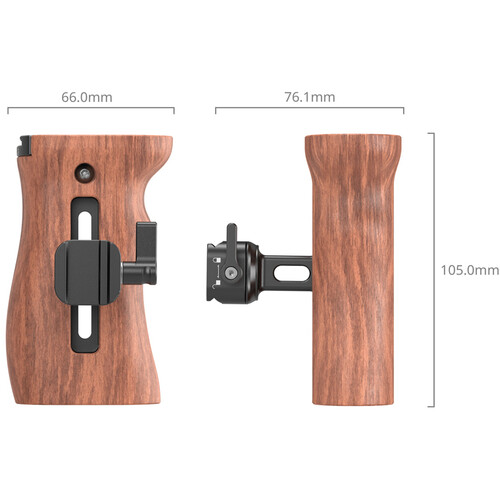 1022688_A.jpg - SmallRig Wooden Side Handle with NATO Clamp 2187B - Image 1