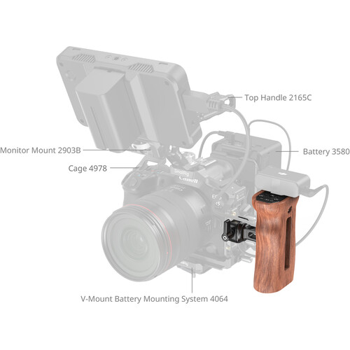 1022688_D.jpg - SmallRig Wooden Side Handle with NATO Clamp 2187B - Thumbnail 4