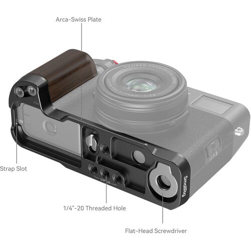 1024068_C.jpg - SmallRig Wooden L-Shaped Grip for FUJIFILM X100VI / X100V (Black) 4805 - Thumbnail 3