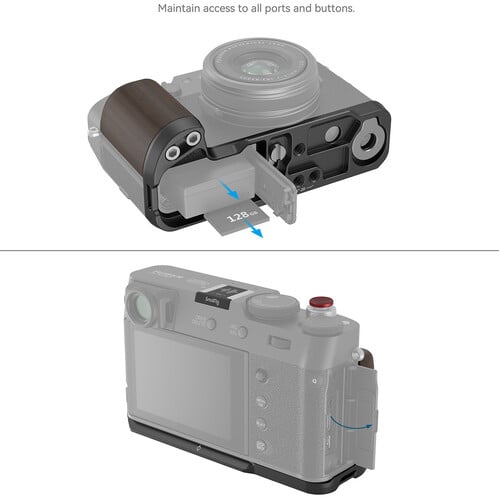 1024068_D.jpg - SmallRig Wooden L-Shaped Grip for FUJIFILM X100VI / X100V (Black) 4805 - Thumbnail 4