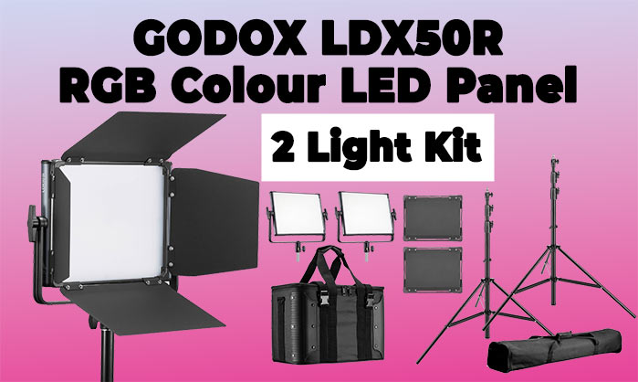 Godox LDX50R RGB Colour LED 2 Light Kit