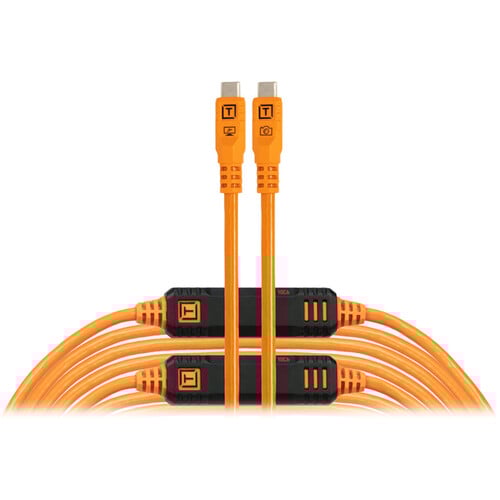 Tether Tools TetherPro Optima USB-C Cable 9.4m Non-Reflective Orange Straight