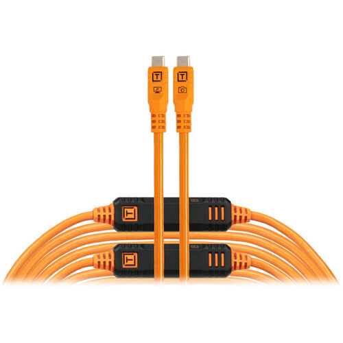 Tether Tools TetherPro Optima USB-C Cable 9.4m Non-Reflective Orange Straight - Best Available Image