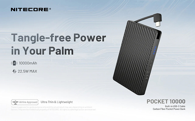 Best image for Nitecore Pocket 10000 USB-C Power Bank with Built-In Cable
