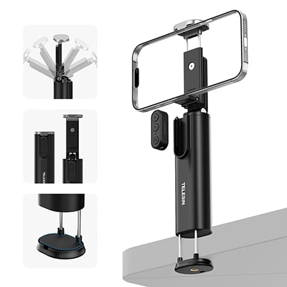 Best image for Telesin Travel Mount-Clamp Phone Holder with Remote Control