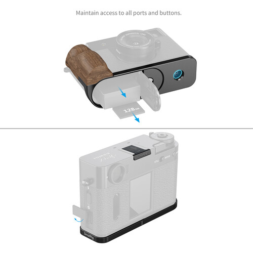 1025208_A.jpg - SmallRig L-Shaped Mount Plate with Wooden Handle for FUJIFILM X half Black 5224 - Image 1
