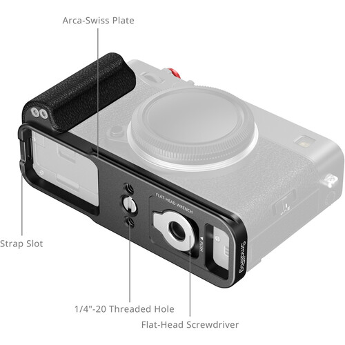 1025218_A.jpg - SmallRig L-Shaped Mount Plate Silicone Handle for FUJIFILM X-E5 (Black) 5448 - Image 1