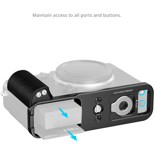 1025218_B.jpg - SmallRig L-Shaped Mount Plate Silicone Handle for FUJIFILM X-E5 (Black) 5448 - Thumbnail 2