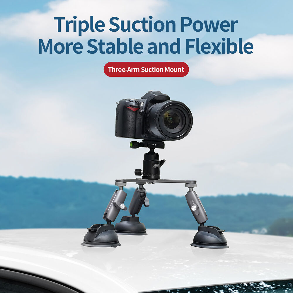 1026128_A.jpg - Telesin Triple Suction Cup Camera Mount - Image 1