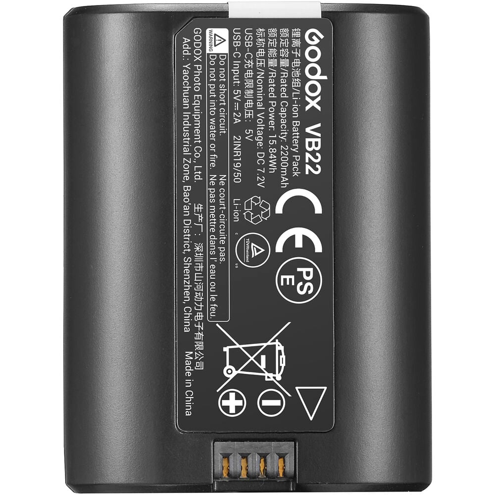 Best image for Godox VB22 Battery for V480 TTL On-Camera Flash (7.2V, 2200mAh)