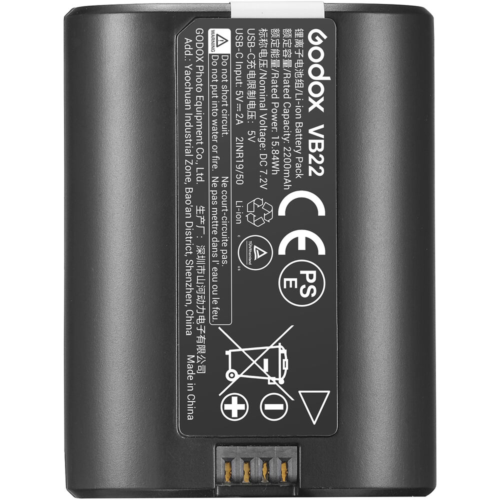 Godox VB22 Battery for V480 TTL On-Camera Flash (7.2V, 2200mAh) - Best Available Image