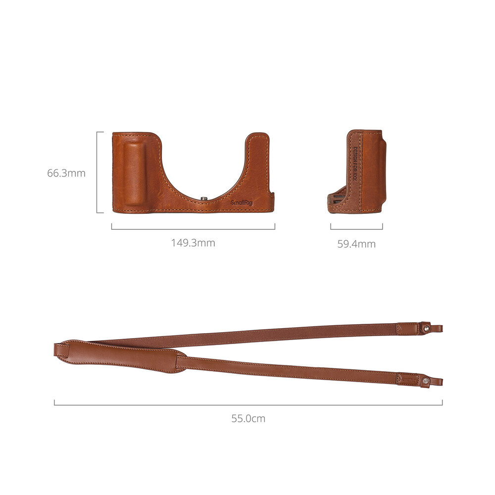 1026708_B.jpg - SmallRig Panasonic LUMIX L10 Half-Case with Shoulder Strap (Brown) 6275 - Image 2